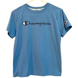 Champion Womens Classic Logo Light Blue Short Sleeve Tshirt, size Small​​